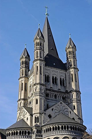 Gross St. Martin, romanic church, Cologne, North Rhine-Westphalia, Germany