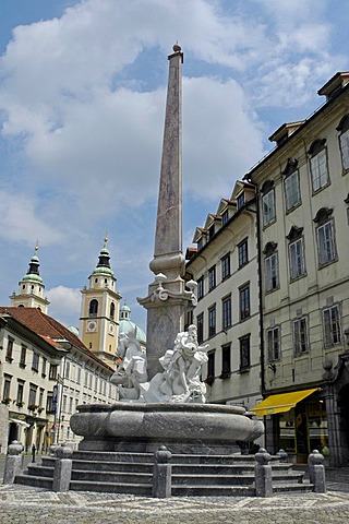 Fountain of Francesco Robba, three Carniolan Rivers, Ljubljana, Slovenia