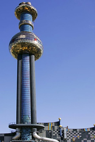 Waste combustion facility of the community heating company of Vienna designed by the austrian artist Friedensreich Hundertwasser Vienna Austria