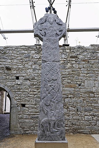 Celtic crosses in the Kilfenora church, Burren, Clare, Ireland