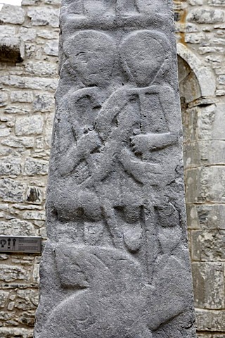 Details of the celtic crosses in the Kilfenora church, Burren, Clare, Ireland