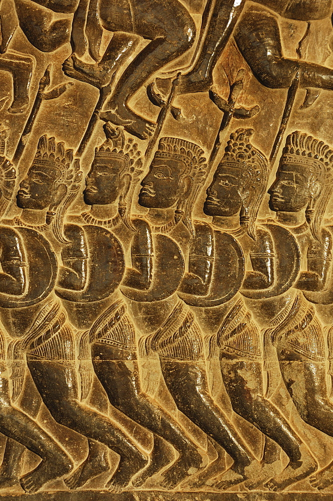 Bas relief, Angkor Wat main temple, Cambodia