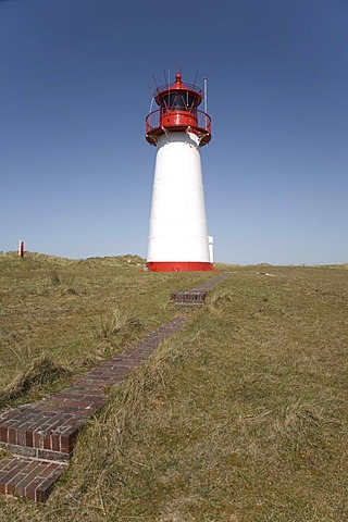 Lighthouse, List-West, Ellenbogen, Sylt, North Frisia, Schleswig-Holstein, Germany, Europe