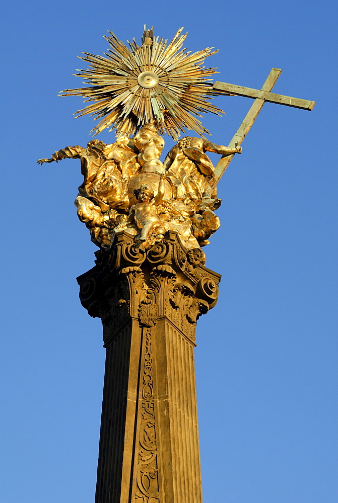 Golden Crown of the Plague column, UNESCO World Heritage Site, Olomouc, Northern Moravia, Czech Republic, Europe