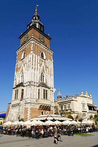 Town Hall Tower on the Rynek Krakowski, Main Market Square, UNESCO World Heritage Site, Krakow, Poland, Europe