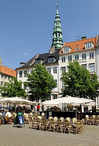 Hojbro Plads and Nikolaj Church, Copenhagen, Denmark, Scandinavia, Europe