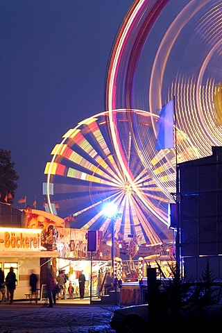 Fair at fairground near Marien bridge Dresden Saxony Germany