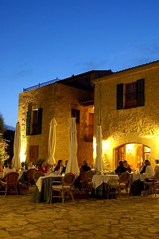 Terrace, restaurant, finca, Son Amoixa Vell, Majorca, Balearic Islands, Spain