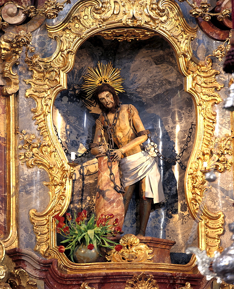 Wieskirche, jesus in chains, Steingaden, Pfaffenwinkel, Upper Bavaria, Germany