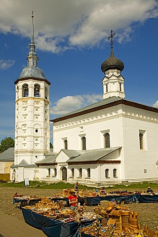 Market square with Resurrection church and Kazan church, Suzdal, Russia