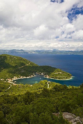 View onto Okuklje Harbour, Mljet Island, Dubrovnik-Neretva, Dalmatia, Croatia, Europe