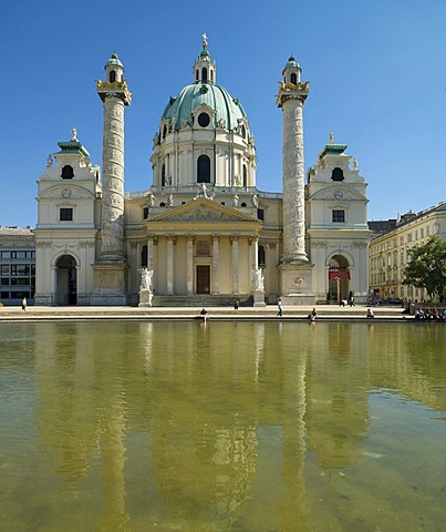 St. Charles Church or Karlskirche, Vienna, Austria, Europe