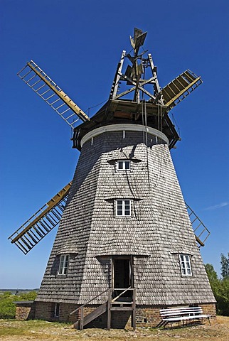 Windmill at Benz, Usedom island, Mecklenburg Western Pomerania, Germany, Europe