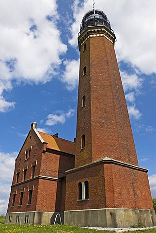 Lighthouse on Greifswalder Oie island, Usedom island, Mecklenburg Western Pomerania, Germany, Europe