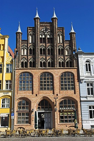 Brick-lined architecture in the Hanseatic city of Stralsund, Mecklenburg Western Pomerania, Germany, Europe