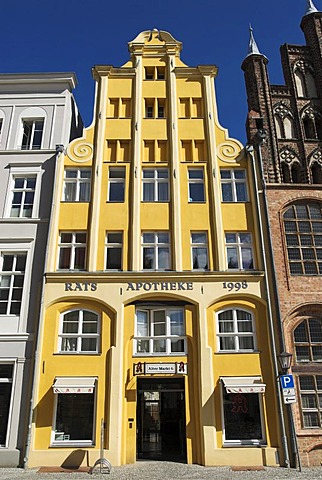 Architecture in the Hanseatic city of Stralsund, Mecklenburg Western Pomerania, Germany, Europe