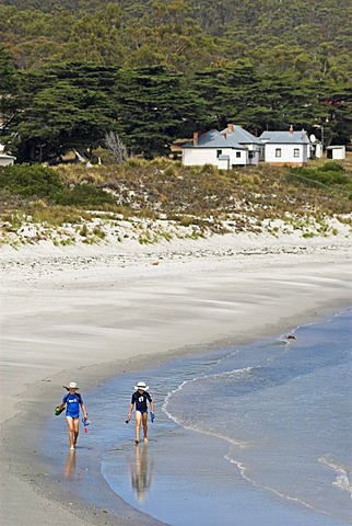 Children at the beach, Maria Island National Park, Tasmania, Australia