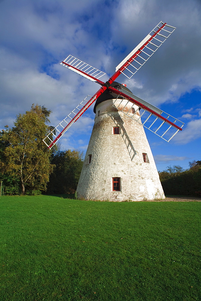 Dutch Windmill, Kirkemollen, Pedersker, Bornholm, Denmark, Europe