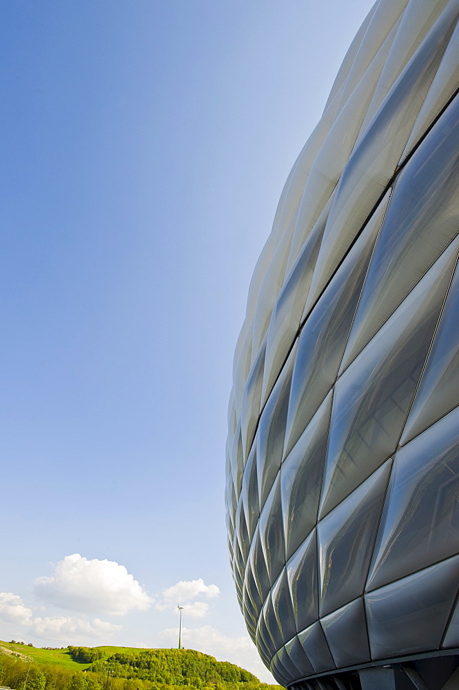 Allianz Arena, Soccer stadium, Froettmaning, Munich, Bavaria, Germany, Europe, PublicGround