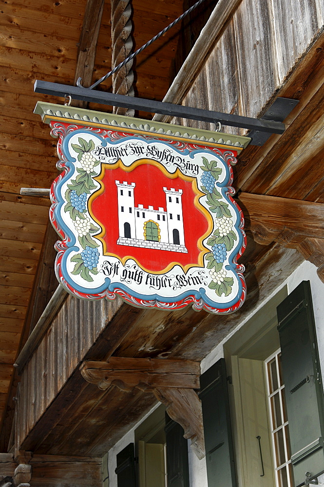 A restored inn sign, Oberwil, Simmental, Switzerland