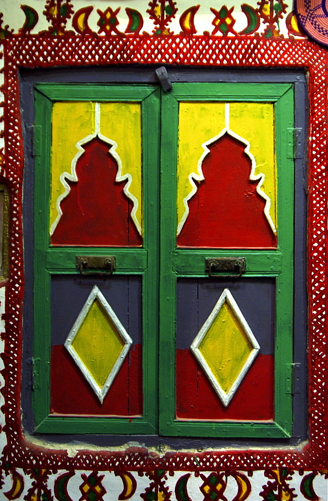 Traditional blinds in the old town of Ghadames Libya