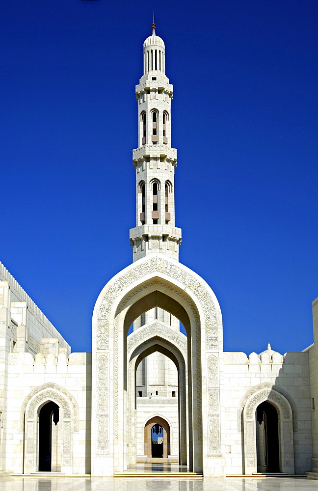 Minaret, Sultan Qaboos Mosque, Muscat, Sultanate of Oman