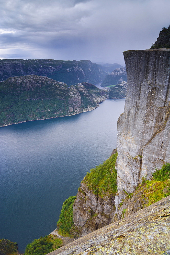 Preikestolen cliff above Lysefjord, Rogaland, Norway, Scandinavia, Europe