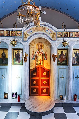 Interior of a Greek Church in Firopotamos on the Milos Island, Cyclades Island Group, Greece, Europe