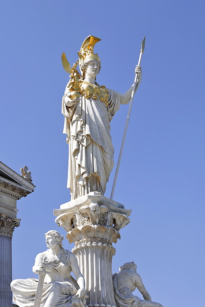 Palas Athene Monument in front of the Parliament, Vienna, Austria, Europe