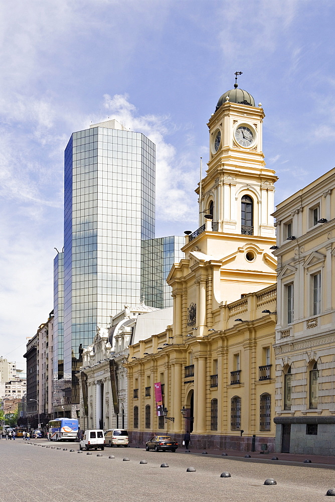 Historical National Museum and the central post office at Plaza de Armas, Santiago de Chile, Chile, South America