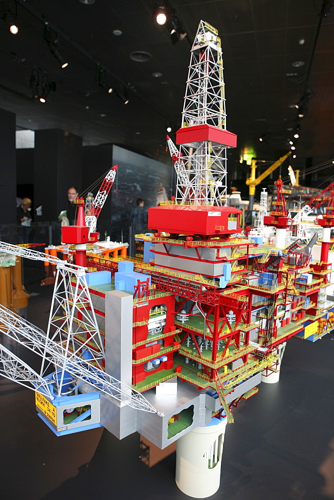 Model of an offshore oil rig, Petroleum Museum, Stavanger (European Capital of Culture 2008), Norway, Europe