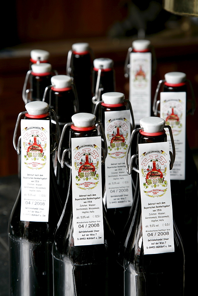 Self-brewed wheat beer at a private brewery, Muehldorf, Upper Bavaria, Bavaria, Germany, Europe