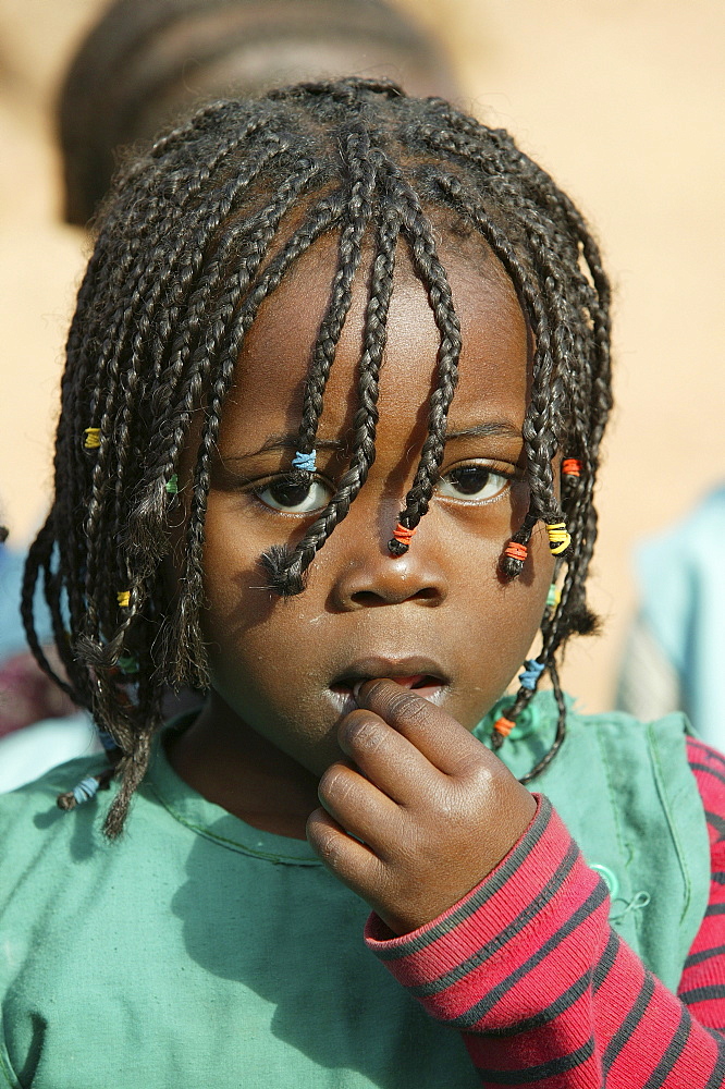 Girl with braids in her hair, Cameroon, Africa