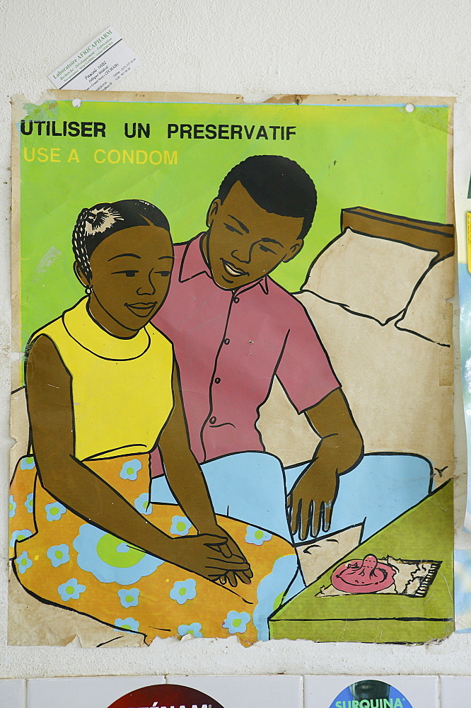 Poster as part of an HIV awareness campaign, HIV prevention, Garoua, Cameroon, Africa