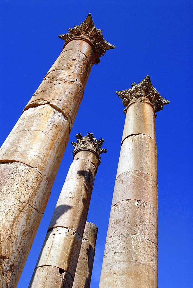 Columns of the Roman Temple of Artemis, Jerash, the ancient Gerasa, Jordan