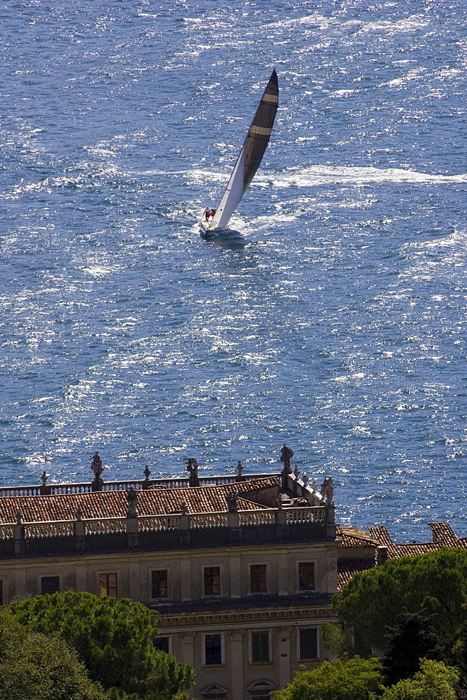 A yacht on the Lake Garda, Italy