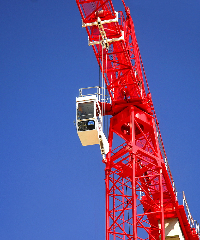 Construction crane, red