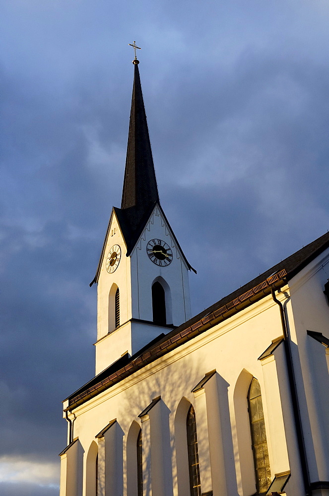 Late gothic styled church in the hamlet of Pietzenkirchen at the lake Simssee, Bavaria Germany