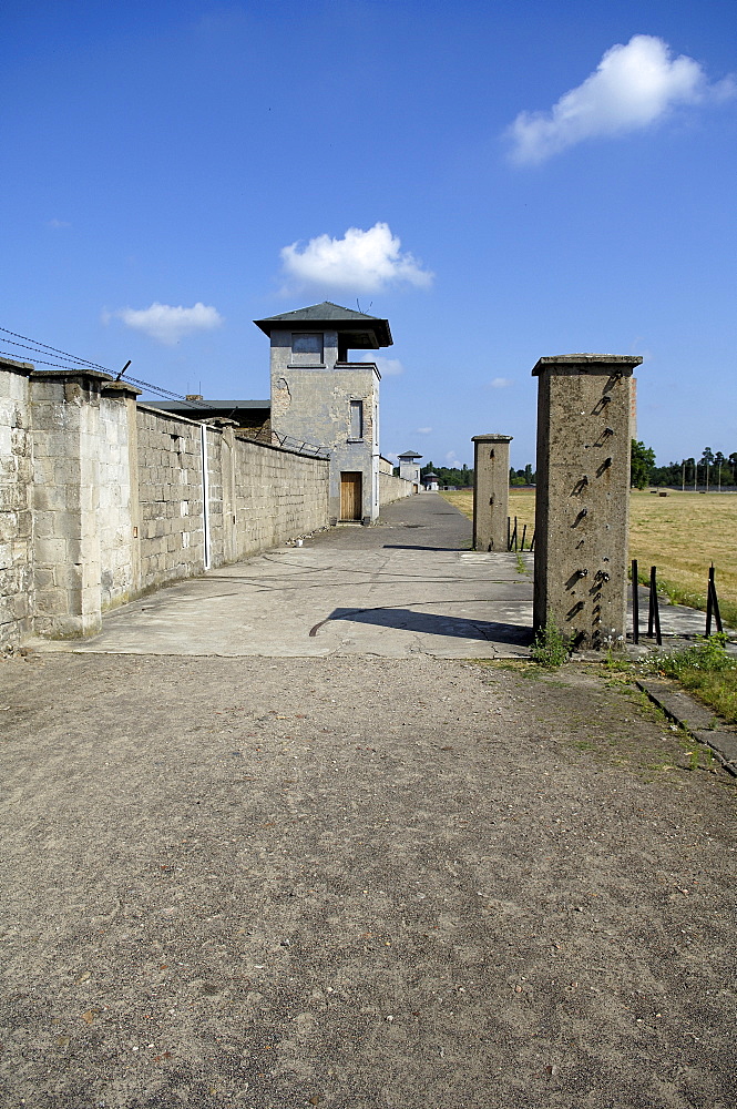 Border line of concentration camp sachsenhausen, germany