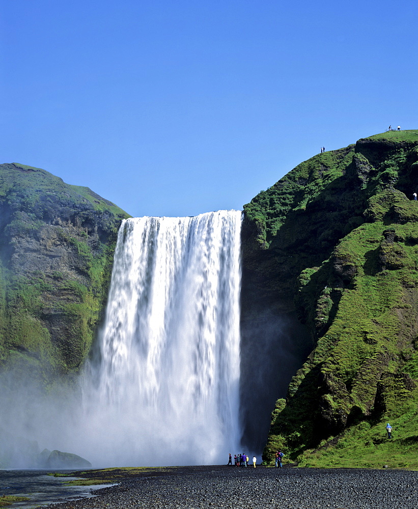 Skogarfoss Waterfalls, Eyjafjallajoekull, southern Iceland, Iceland