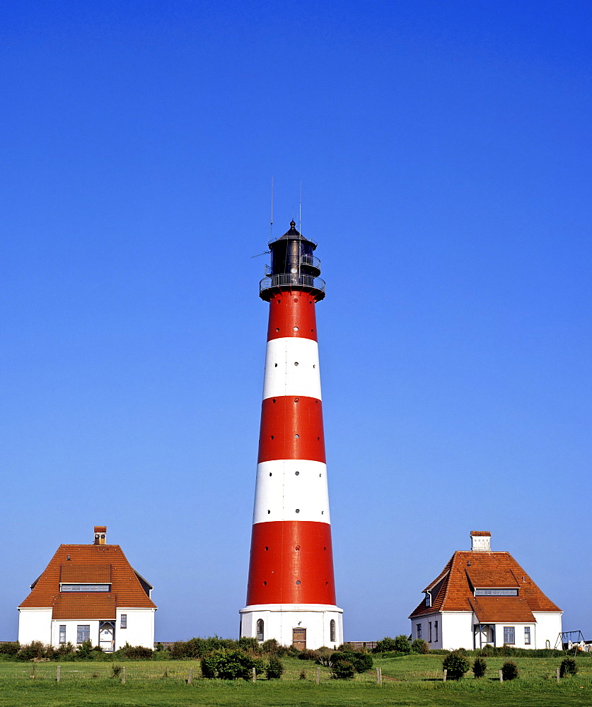 Westerheversand Lighthouse, Westerhever, Eiderstedt Peninsula, Schleswig-Holstein, Germany, Europe