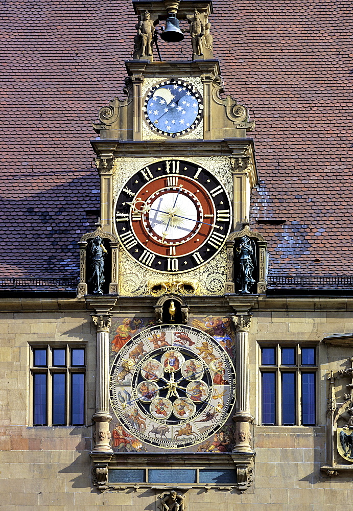 Renaissance-era astronomical clock, town hall, Heilbronn, Baden-Wuerttemberg, Germany, Europe