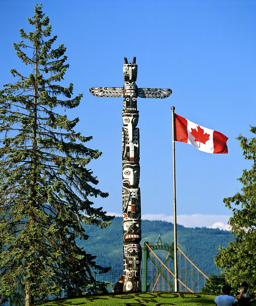 Totem pole in Stanley Park, Vancouver, British Columbia, Canada