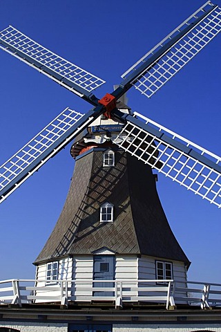 Old windmill build in dutch style - Friedrichskoog, Dithmarschen, Schleswig-Holstein, Germany, Europe