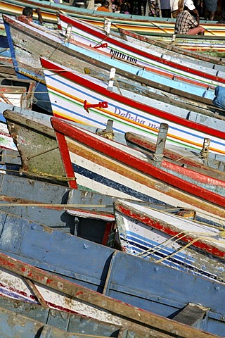 IND, India, Kerala, Trivandrum : Fishing village Vizhnijam, south of Trivandrum. Base for many fishermen and their boats. Fish market. |