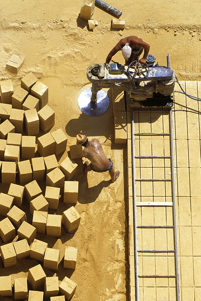 Quarrying of limestone for house building, Malta