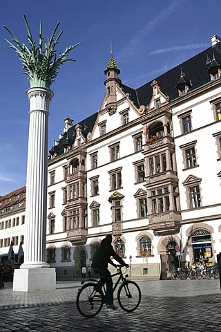 Column in front of the Leipzig, Saxony, Germany