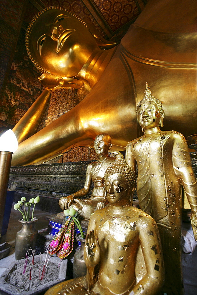 THA Thailand Bangkok Wat Pho Temple. Reclining Buddha figure. |