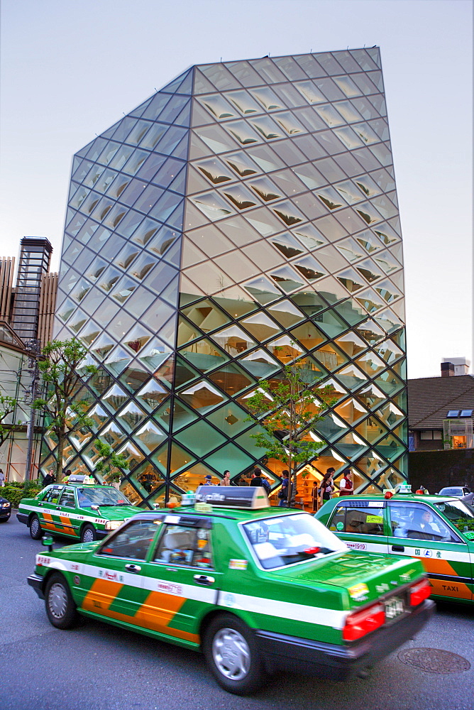 Prada Store, Architects Herzog & de Meuron.Shopping street in the Aoyama district, Omotesando Avenue, Many international, luxury fashion lable, Tokyo, Japan, Asia