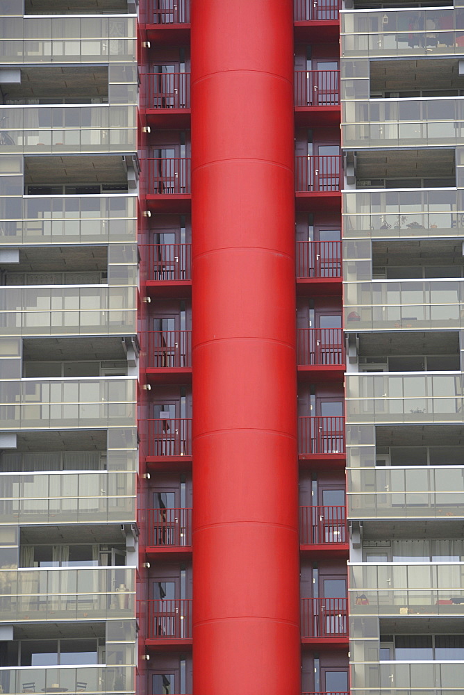 Facade of a modern apartment building, Rotterdam, The Netherlands, Europe